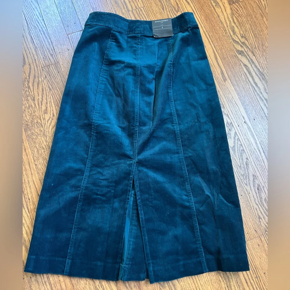 Banana Republic Teal Button-Front Midi Skirt - Picture 3 of 5
